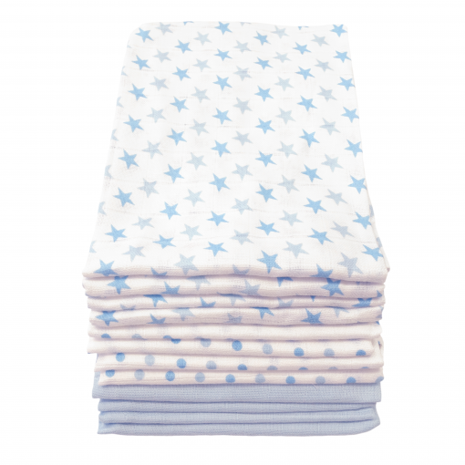 MuslinZ 12 Pack Muslin Squares Patterned Cotton