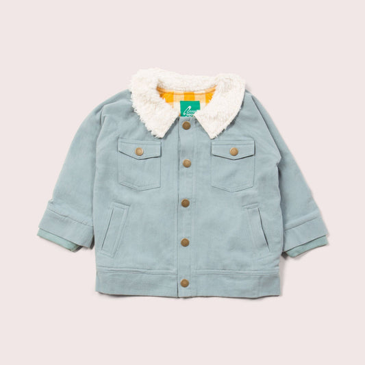 LGR Blue Sherpa Collar Twill Adventure Jacket