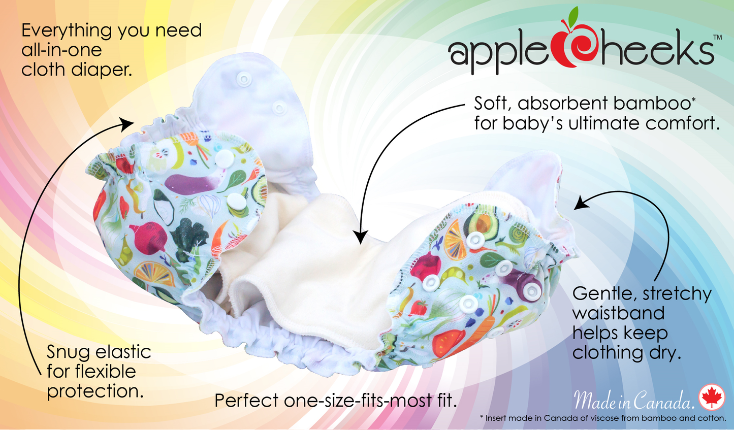 CLEARANCE AppleCheeks OneSize AIO Nappy (& Pull-Up)