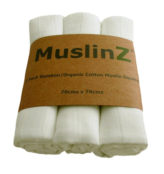 CLEARANCE MuslinZ Luxury Muslin Squares Bamboo/Organic Cotton - Pack